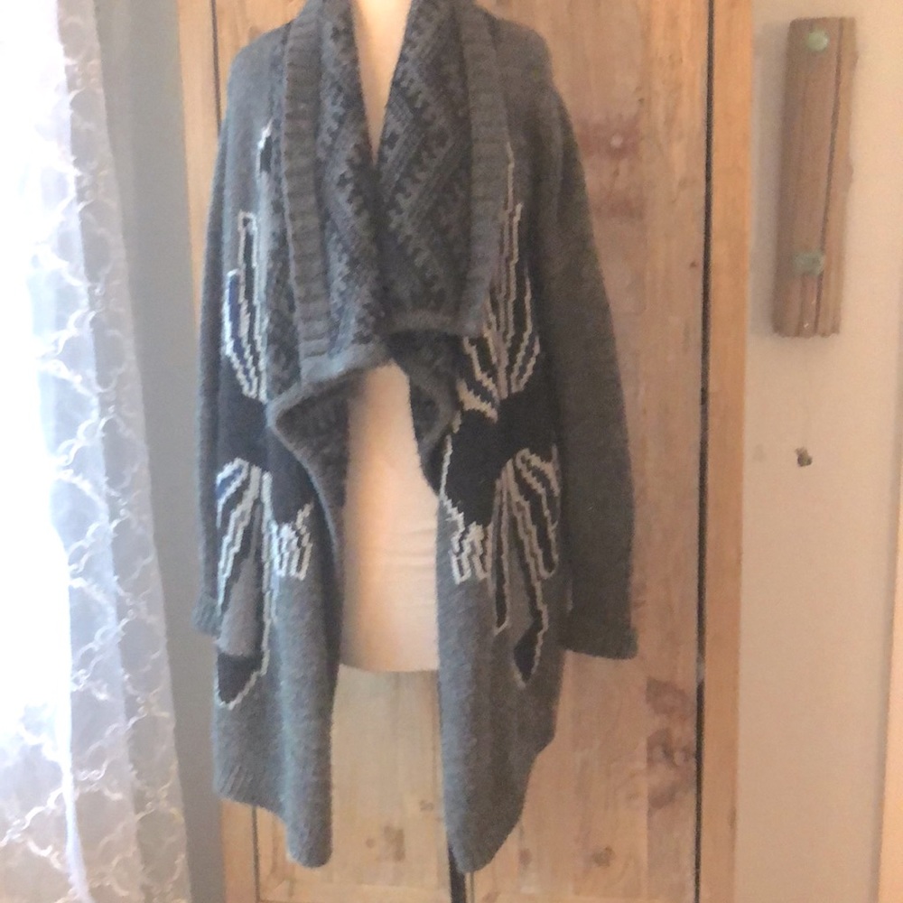 Amazing sweater coat from Line. Aztec pattern.